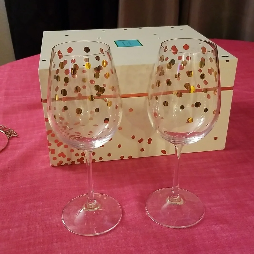 NWT Kate Spade nesting box with wine glasses - Picture 3 of 4